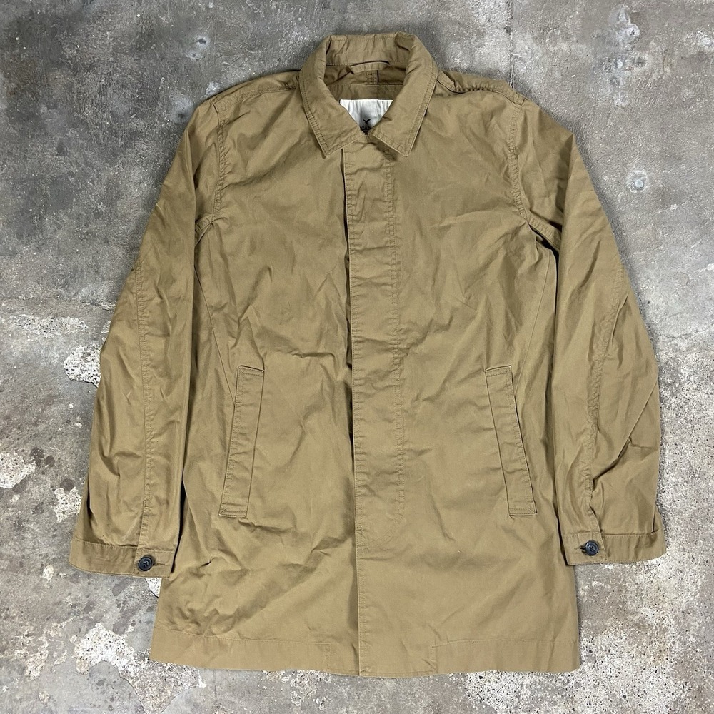 Vintage Y2K American Eagle Outfitters Jacket‎ Size M Beige Trench Coat Button Up